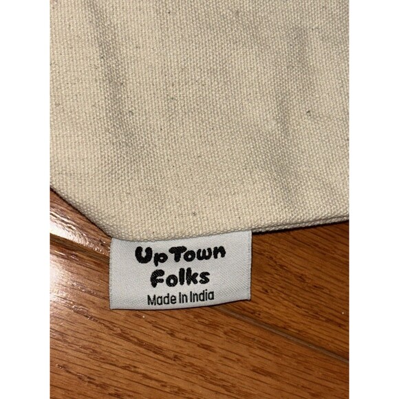 Howl’s Moving Castle Up Town Folks Calcifer Canvas Tote Bag 14x13 Inch - Picture 3 of 7